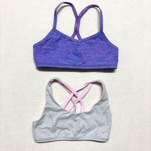 (2) Ivivva by Lululemon Reversible Sports Bra Strappy Racerback Girls Size 12
